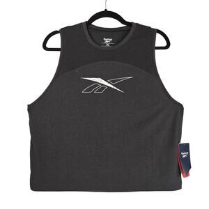 Reebok Tank Top Women Extra Large Black Vector Logo Athletic Training Sleeveless